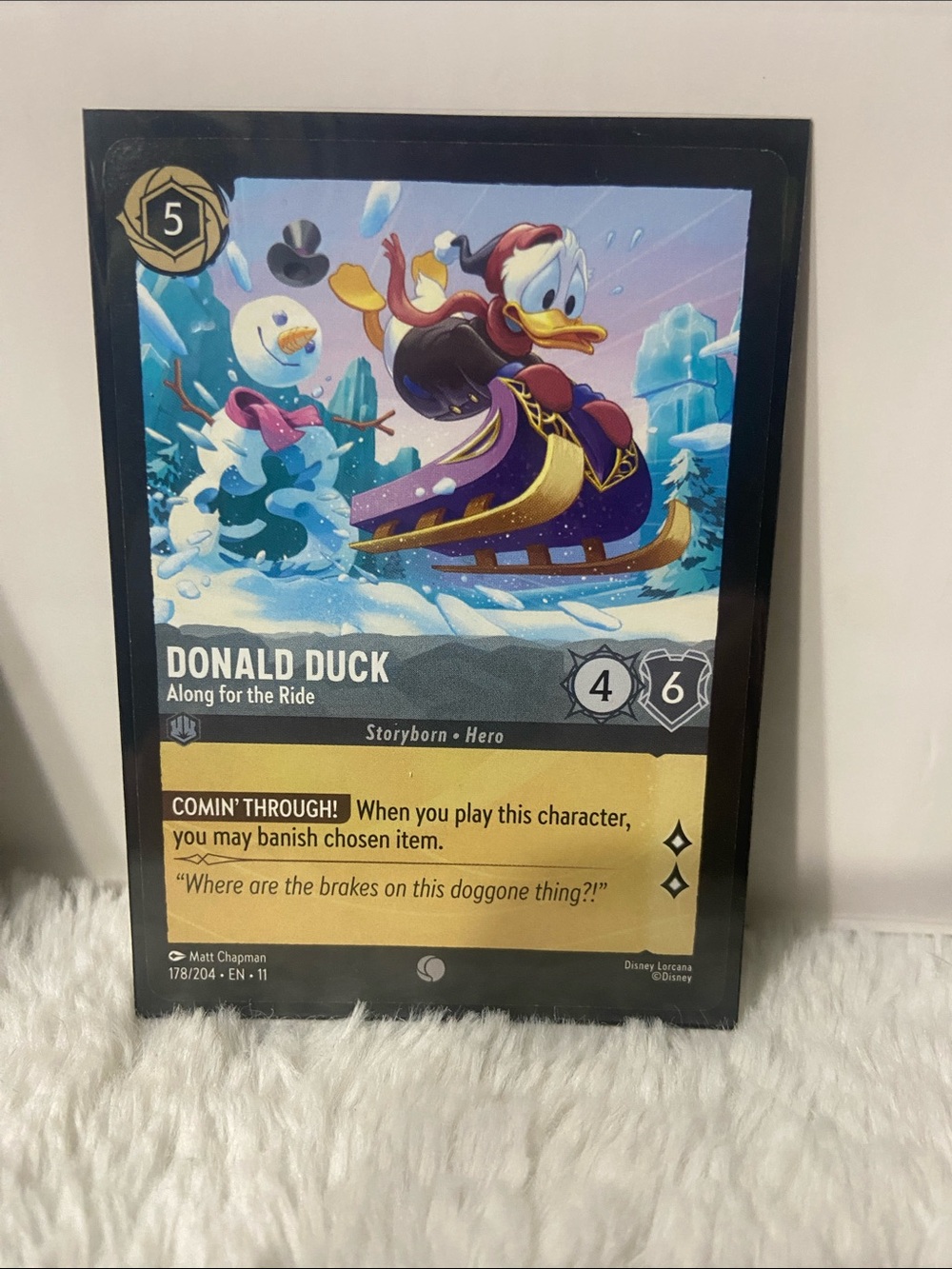 Lorcana Donald Duck - Along for the Ride (#178/204) from the Winterspell (Set 11
